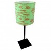 Boat lime green and red small lampshade,  hand made and hand printed