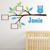 Branch with Photo Frames and Name - Wall Sticker - Boys