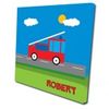 Childrens fire truck personalised canvas wall art