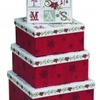 Christmas Gift Boxes - Christmas Word Foil -Nest of 4 Square