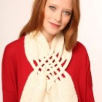 Cream Chunky Merino Lattice Scarf