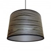Designer grey veneer drum shade with silver lining