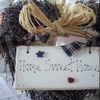 DOOR SIGN / PLAQUE HOME SWEET HOME SHABBY CHIC / PRIM