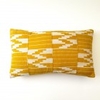 DOUBLE WEAVE CUSHION - TAN AND CREAM STEP PRINT SMALL