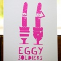 Eggy Soldiers screen print A5