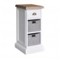 French Country Storage Chest One Drawer Two Basket