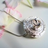 Handmade Silver Flax Hammered Pendant