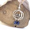 Handmade Woodland Bridesmaid Earrings Set of 4: Silver Lovebirds and Indigo Beads - Wedding Jewelry,  Bridal Jewelry,  Woodland Wedding