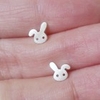 Mini Bunny Rabbit Earring Studs Floppy Ear in Sterling Silver Handamde in the UK