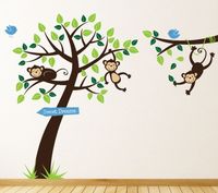 Monkey Tree And Branch Wall Stickers