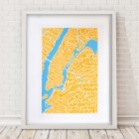 New York Typographic Map Print