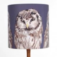 Owls Lampshade - handmade silk shade