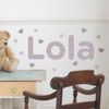 Personalised Hearts Polka Dot Childrens Name Wall Sticker