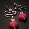 Pink Jade Heart Earrings