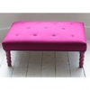 Pink Wool Contrast Footstool