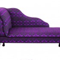 Purple Feather Print Chaise Longue