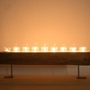 Reclaimed wood candle holder on stand