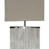 Reclaimed wood rectangular lamp with aluminium detail and cream shade