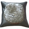 Sequin Silver Circle Cushion