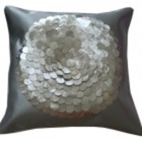 Sequin Silver Circle Cushion