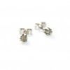 Silver and Off-White Uncut Diamond Studs