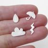 sterling silver weather forecast ear studs (1 pair),  handmade in Cornwall,  UK