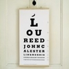 The Velvet Underground Eye Test Chart. Limited Edition Canvas Print