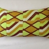 TRIPLE WEAVE LIME GREEN BROWN AND GOLD CUSHION - SMALL