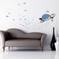 Underwater Turtle wall sticker fish decal u1