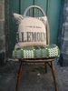 Vintage French grain sack cushion/Lemoine