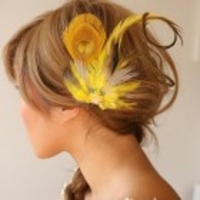 YELLOW SONGBIRD - feather headpiece