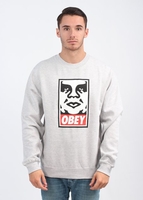 OG Face Crew Sweater - Heather Grey