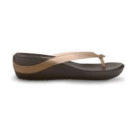 Crocs Carlie Espresso/Gold Platform Flip Flop