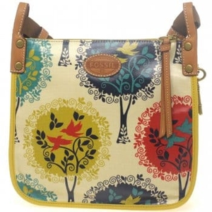 Fossil Fossil Key-Per Bird And Tree Print Bag