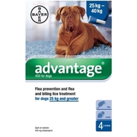 Advantage 400 Spot On for Dogs 25-40kg+ - 4 Pipettes