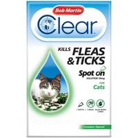 Bob Martin FleaClear Spot On for Cats (Various Sizes)