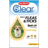 Bob Martin FleaClear Spot On for Small Dogs (Various Sizes)