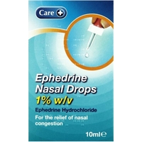 Care Ephedrine Nasal Drops 1% 10ml