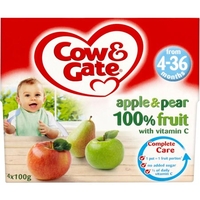 Cow & Gate Apple & Pear 100% Fruit (4x100g) x5