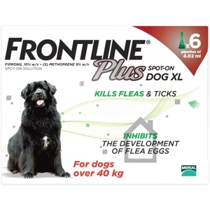 Frontline Plus Spot On XL Dog Over 40kg - 6 Pipettes