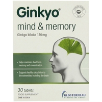 Ginkyo Mind & Memory Ginkgo Biloba 120mg Tablets 30s