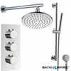 Sabie Thermostatic Shower Mixer Kit with 200mm Round Head - Hand Held