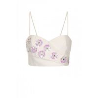 Lavish Alice White & Iridescent Embellished Crossover Bralet