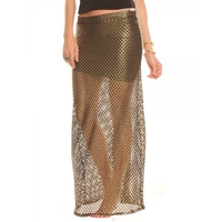 Our Prince of Peace Meshed Up Maxi Skirt in Gold