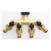Brass 4-way Hose Tap Manifold With Shut-off