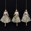 Gold Angel Tree Decorations (set Of 3) By Gisela Graham