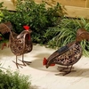 Metal Scroll Solar Hens (pack Of 2)