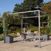 Modern Metal Pergola with Roof - Wire Grid Roof - Harrod Horticultural