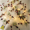 2M 20 LED Fairy Retro Led String Lights Pine Cone Bell Cedar Star Garland String Light AA Battery Powered Garden Tree Decor Lamp For Wedding Party Xmas Lighting (come without battery)