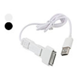 3-In-1 USB to Apple 30 Pin,  Micro USB,  Mini USB Sync and Charge Cable (Assorted Colors, 86cm)